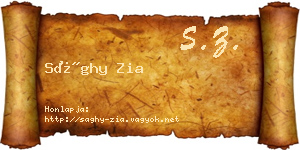 Sághy Zia névjegykártya